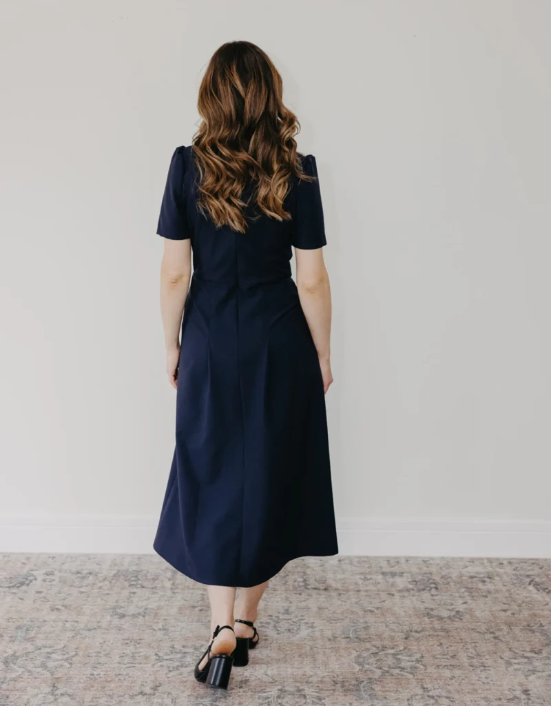 Elizabeth Summer Navy Dress elegant dress