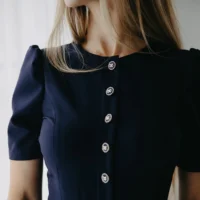 Elizabeth Summer Navy Dress elegant dress